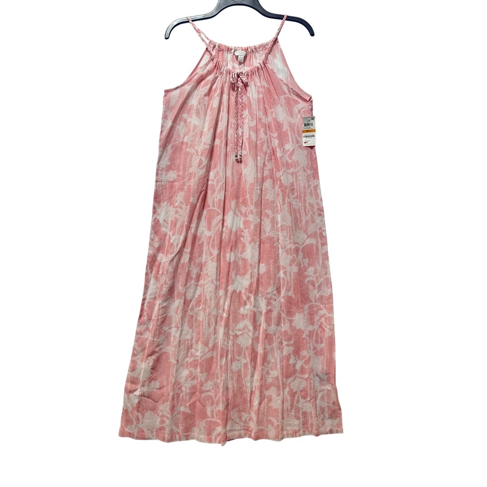 Charter Club Pink Floral Gown Sleeveless Maxi Dress Beach Cover Up S